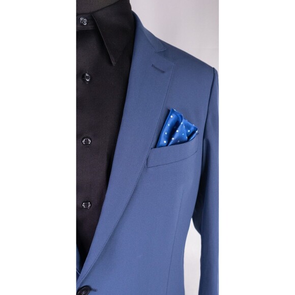 Sene Solid Blue Sport Blazer Unstructured Blazer Jacket Coat Taupe Size 44R EUC - Picture 4 of 13